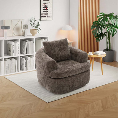360° Swivel Chenille Upholstered Sofa Chair