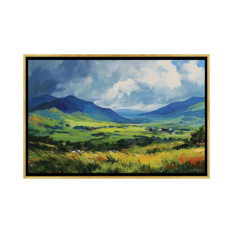 Connemara Fields II - reproduction d'art murale encadrée, H 40 po x l 60 po, Reproduction encadrée sans passe-partout, Doré