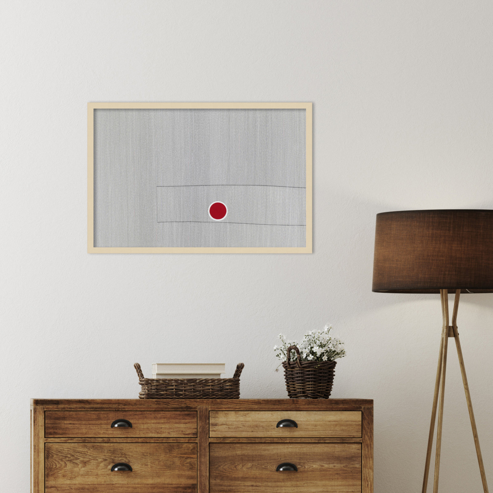 Grey Drawing Fifty Seven Print, Brown, 22" H x 33" W x 1" D