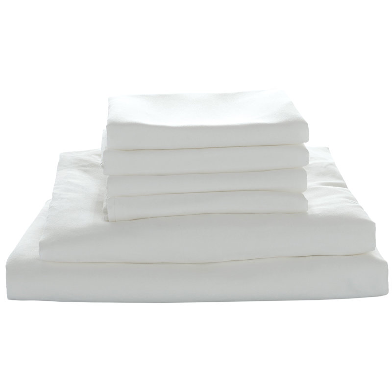 Microfiber Sheet Set, White, Full Sheet Set with Fitted Sheet and 4 Pillowcases