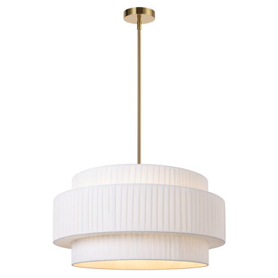 Reihan 5-Light 23.6” Dimmable Pleated Drum Chandelier