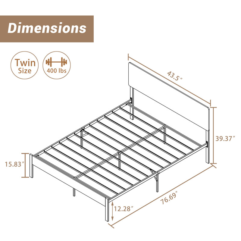 Lylou Platform Bed, Twin