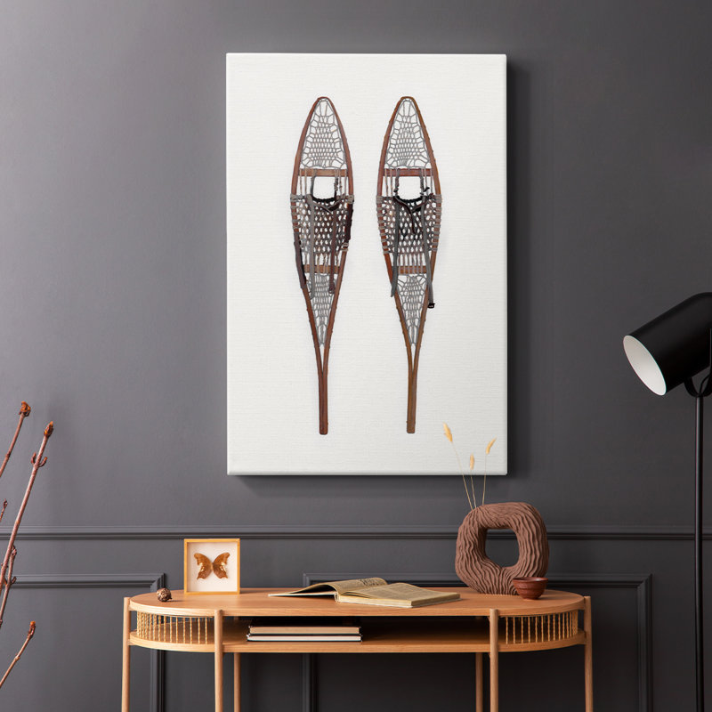 Raquettes à neige rétro - Cavas enveloppés de galerie, H 18 po x l 12 po
