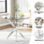 Round Glass Top Metal Base Dining Table-1020278272
