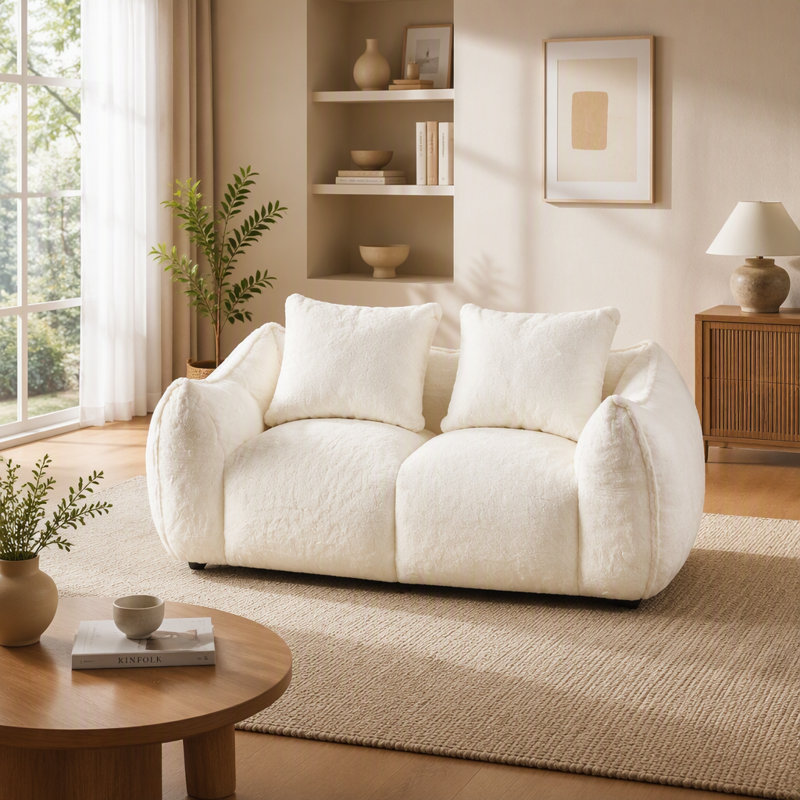 Canapé pouf deux places Chase Lounge Chaise, Blanc