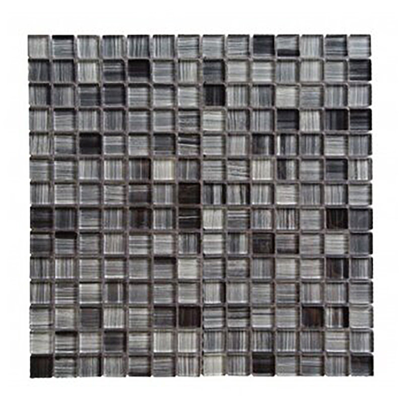 Handicraft 12 in. x 12 in. Stained Glass Straight Edge Square Mosaic Wall Pool & Floor Tile, Calligrahpy