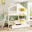 Lit simple superposé au-dessus d'un lit blanc avec fonction de sommier - Bois massif robuste pour une chambre à coucher distinctive et polyvalente-130040665