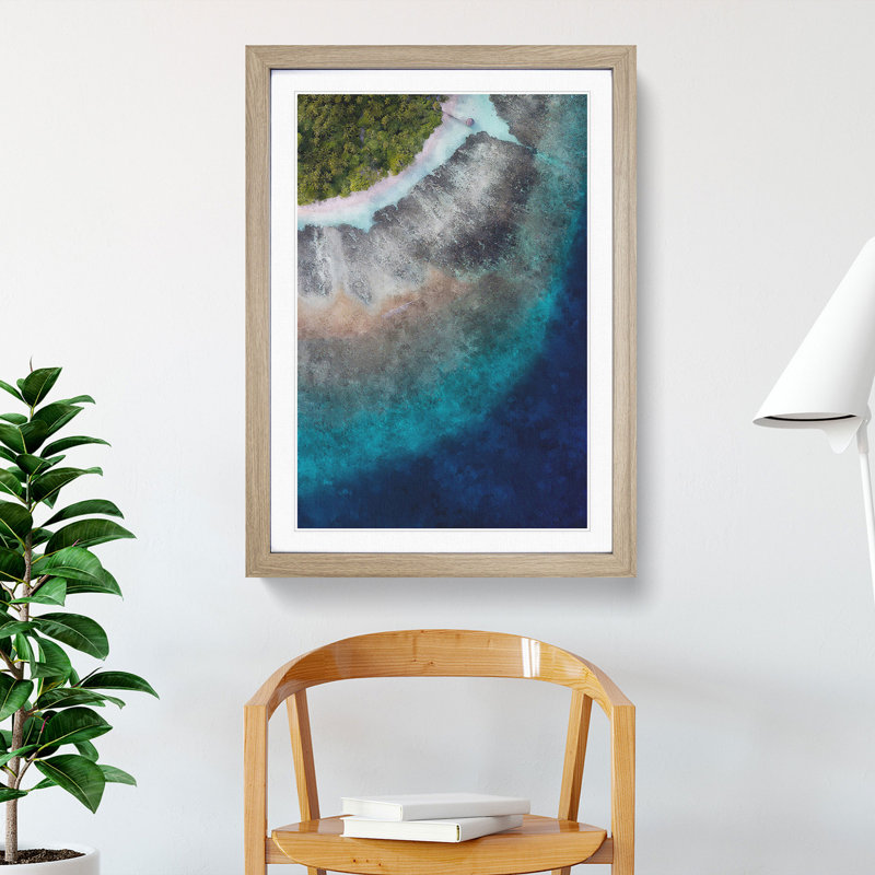 Adugovaa Magu in Kihaadhoo Maldives - Picture Frame Painting Print, 45cm H x 33cm W x 2cm D, Oak Framed