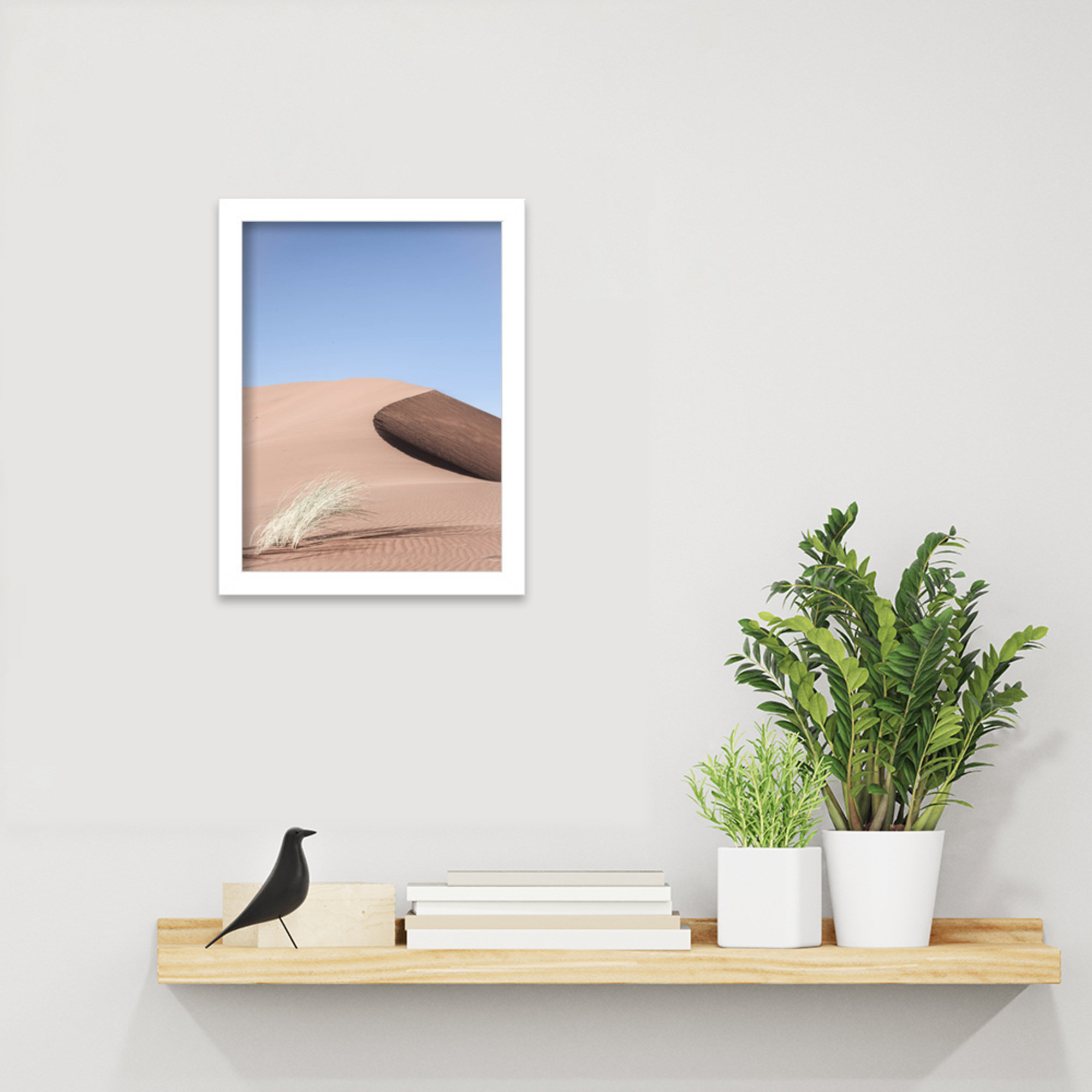 Namib Dune Two by Shot by Clint Wood Framed Wall Art Print, 13" H x 10" W, White
