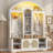 2-Tone Curved Entryway Cabinet With Hooks-1446305955
