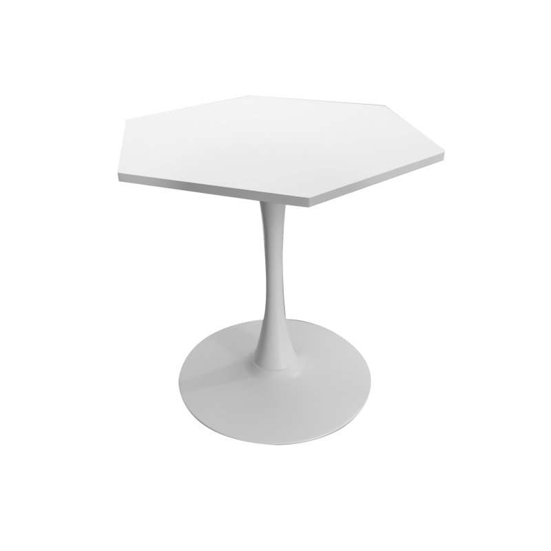 Marios Faux Wood Hexagonal Coffee, White, White, 28.7" H x 31.5" W x 29.1" D