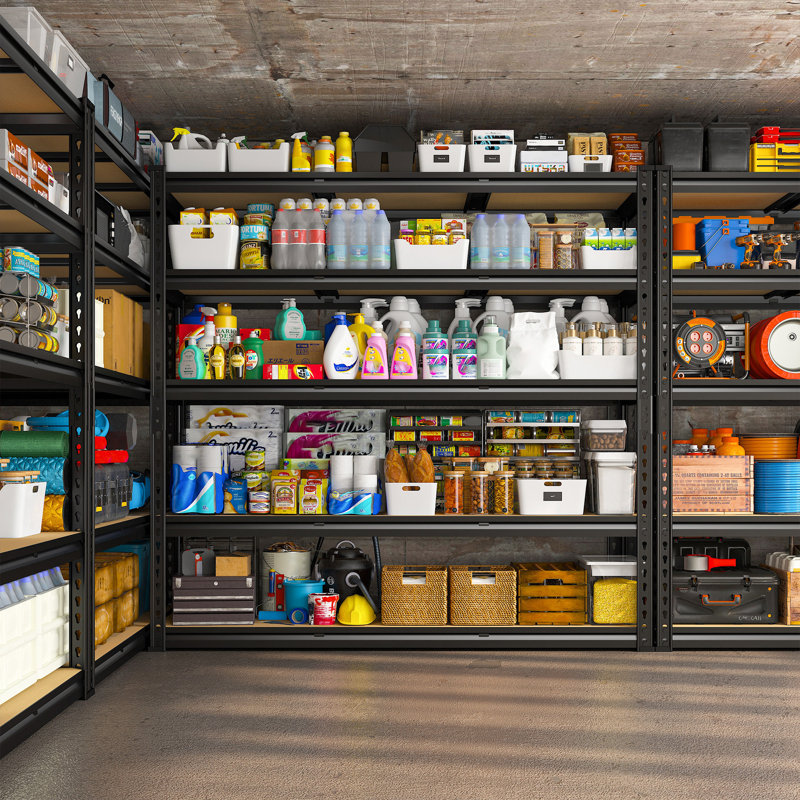 Alue 48"W Storage Shelves, Heavy Duty, Industrial, Adjustable Metal Garage Shelving Unit, 72" H x 48" W x 18" D