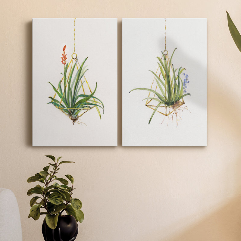 Gardenaire I - Ensemble de 2 peintures, H 12 po x l 16 po x P 1 po, Toile tendue
