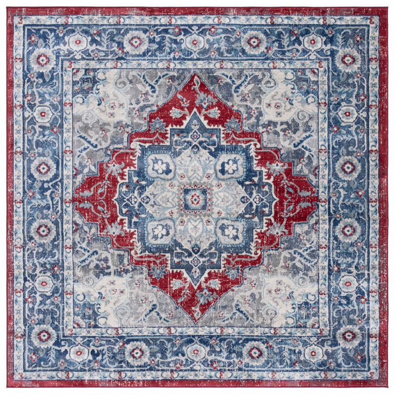 Clauddetta Performance Oriental Rug, Square 6'7"