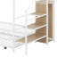 Lit superposé simple au-dessus d'un lit double en métal avec échelle de rangement et armoire latérale-104650535