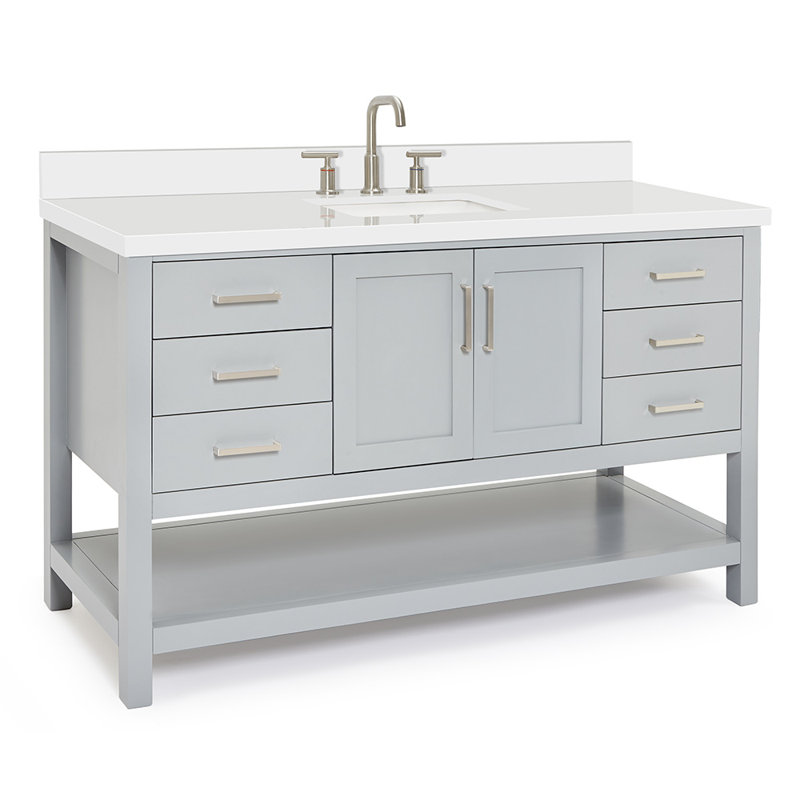 Ensemble de meuble-lavabo simple 61 po Moille, Gris
