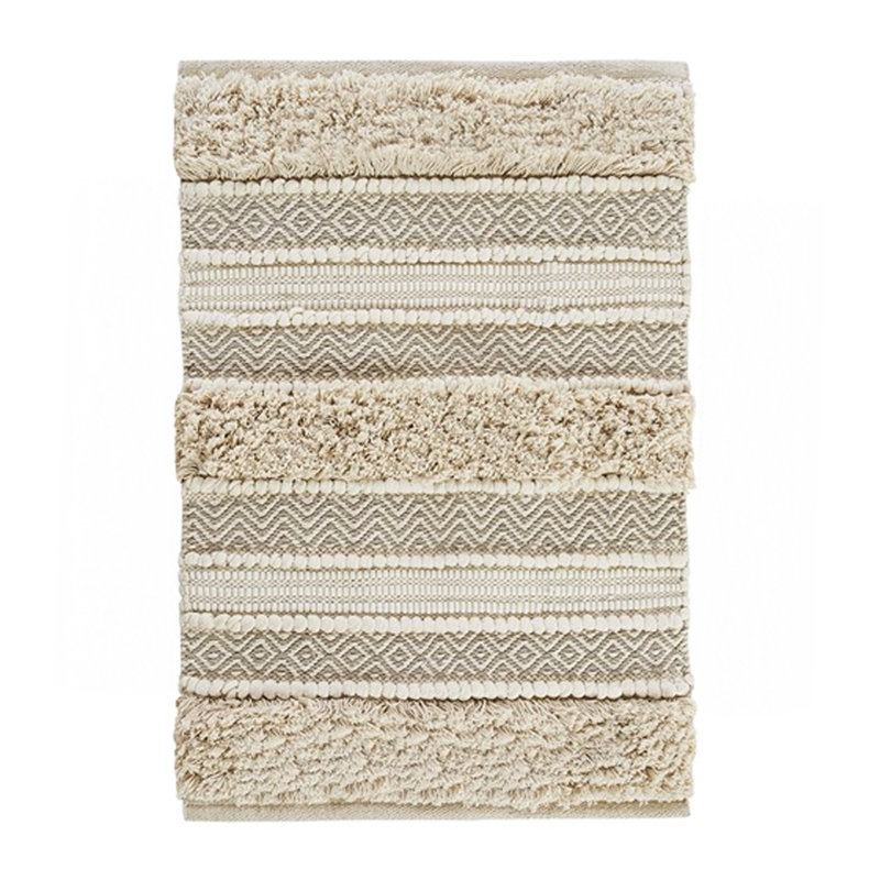 Woven Texture Stripe Bath Rug Natural 22X58"
