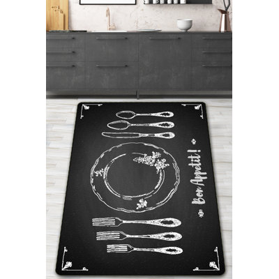 Stylish Black & White Area Rug, 2.6 x 4.0 ft | 100% Polyester, 0.4 in Pile Height | Antibacterial, Non-Slip Underside, Machine Washable | Ideal for Living Room, Bedroom, or Office | Easy Maintenance & Modern Design