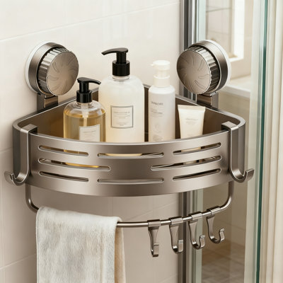 Serviteur de douche d'angle avec crochets et support de rangement pour la salle de bain Lviermila (ensemble de 2)