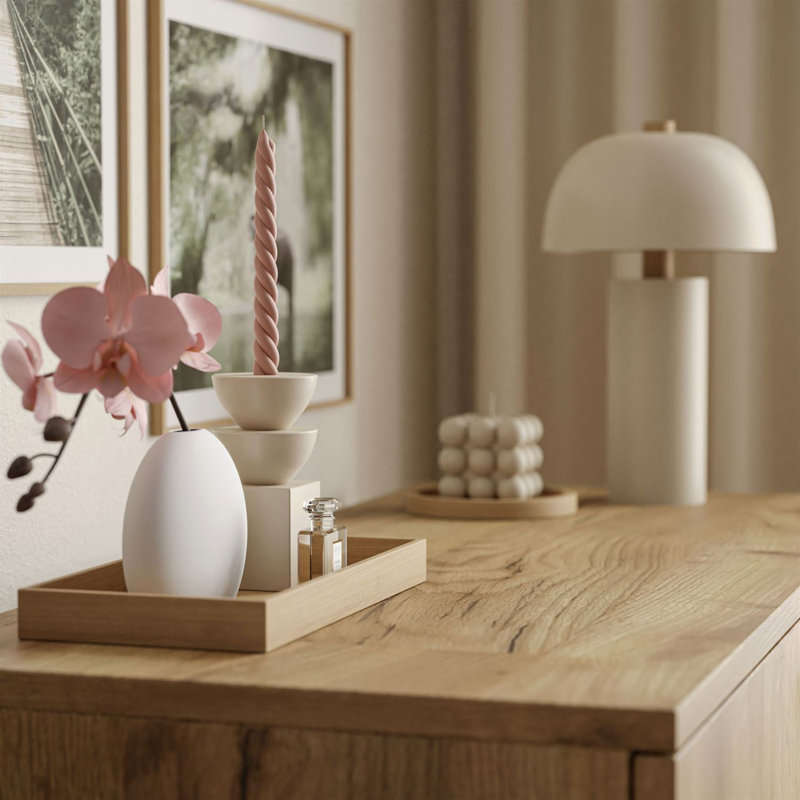 Zara Console with Drawer , Gold Craft Oak