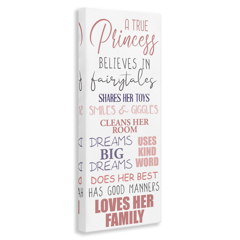 True Princess Rules - rose, mauve, H 24 po x l 10 po