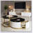 Modern Round Nesting Coffee Table Fluted with Drawer in White & Gold in 31.5''-1362751869