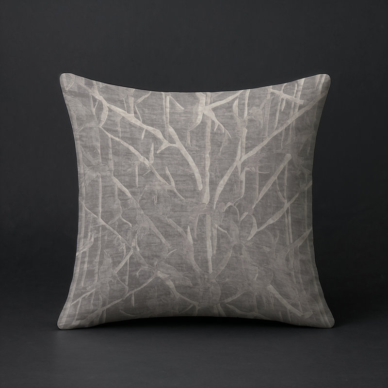Coussin décoratif intérieur et extérieur Modern, Gris abstrait 101, Carré 16 po