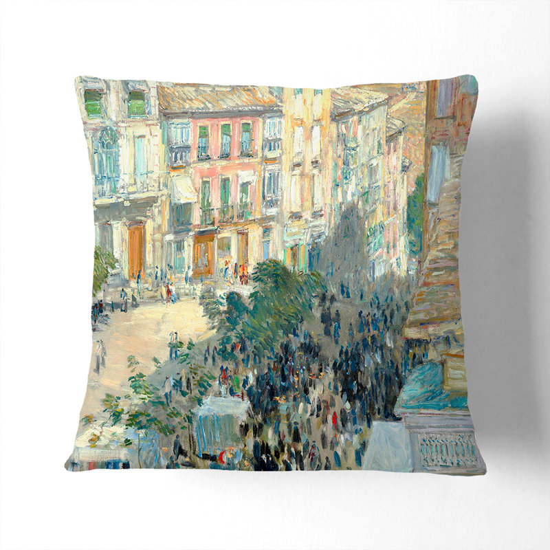 Southern French City Scatter Cushion, Stone, 55cm H x 55cm W x 20cm D