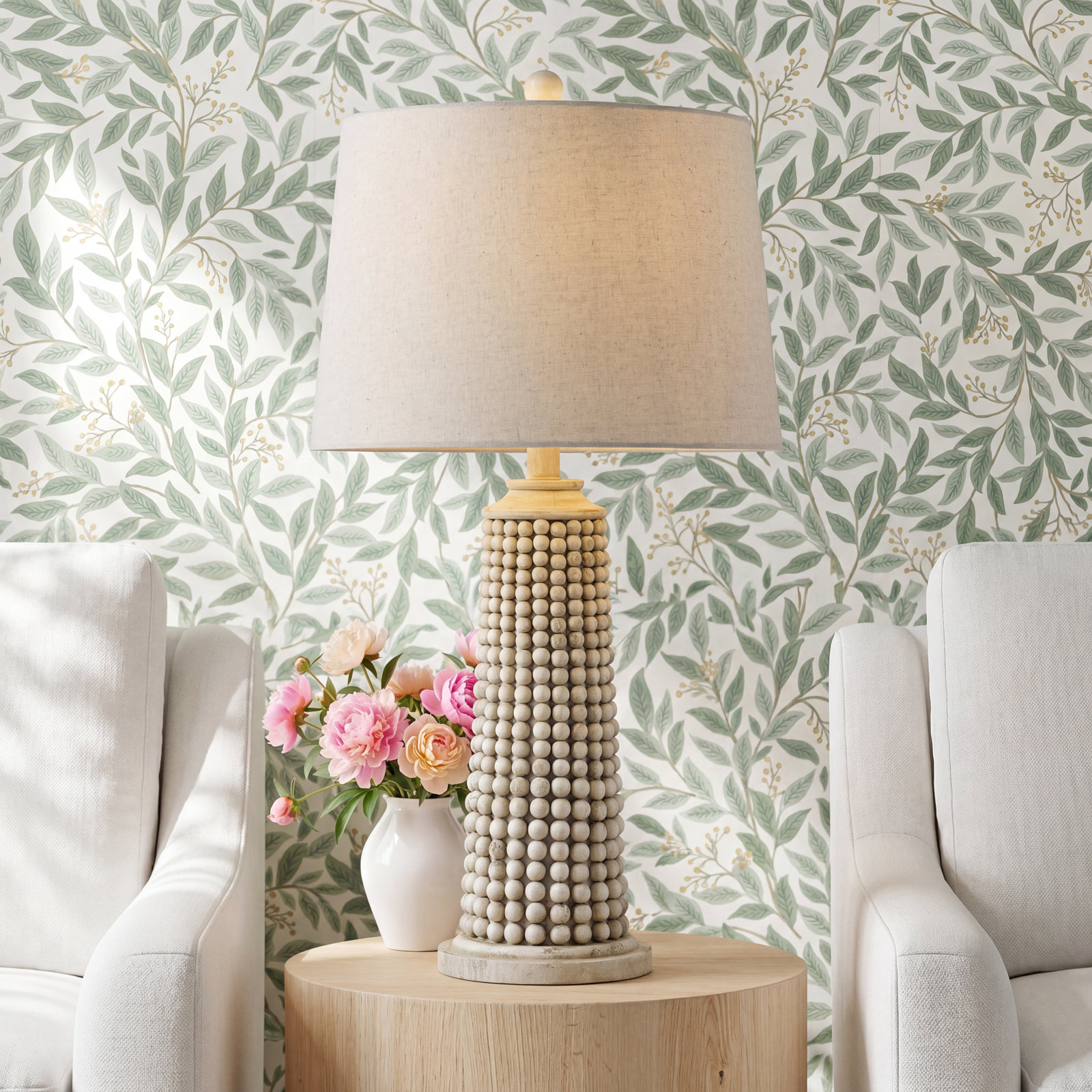Claira Table Lamp, Off-White