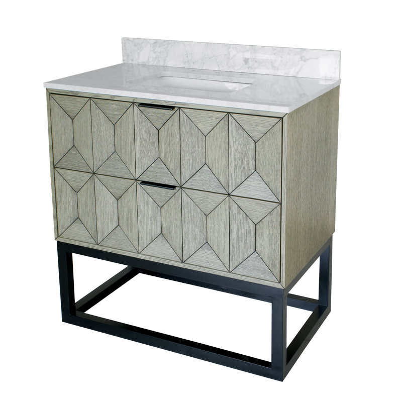 Ensemble de meuble-lavabo simple 36 po Carlet, Chêne gris