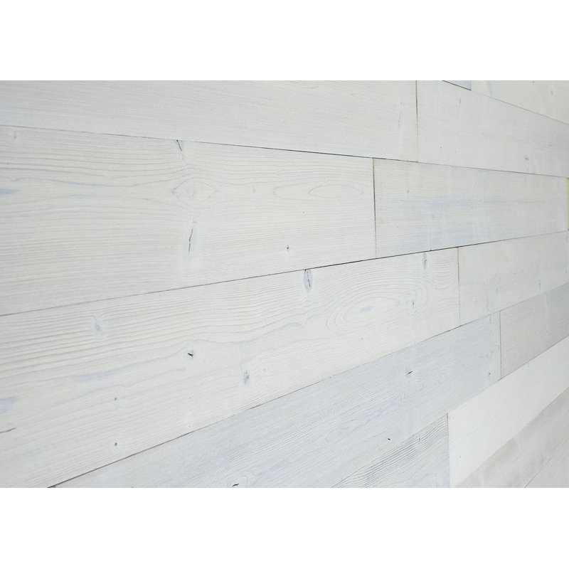 Pure White Rustic Pine Wood Plank Self-Adhesive Set