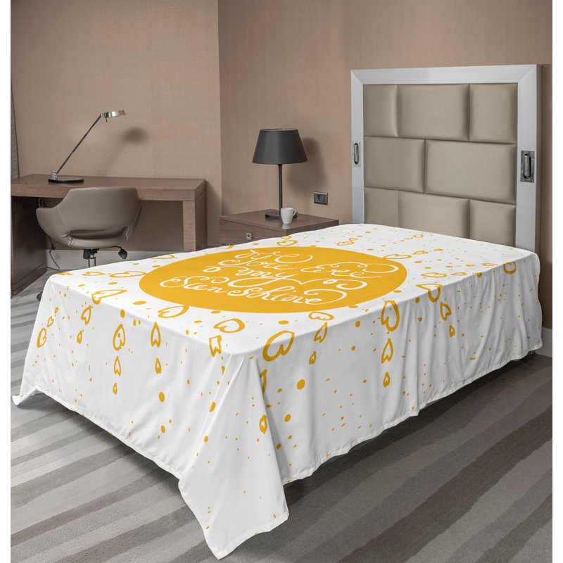 Drap-housse jaune Ambesonne, Drap plat pour lit simple TG