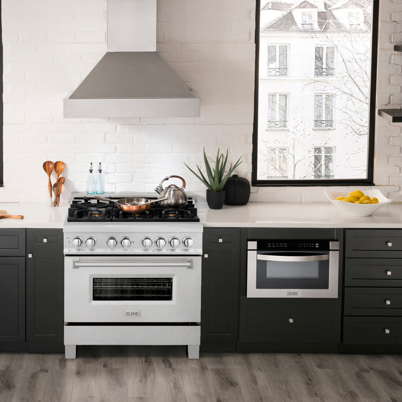 ZLINE 36" Legacy Dual Fuel Range, Brass Burners Satin Stainless Steel