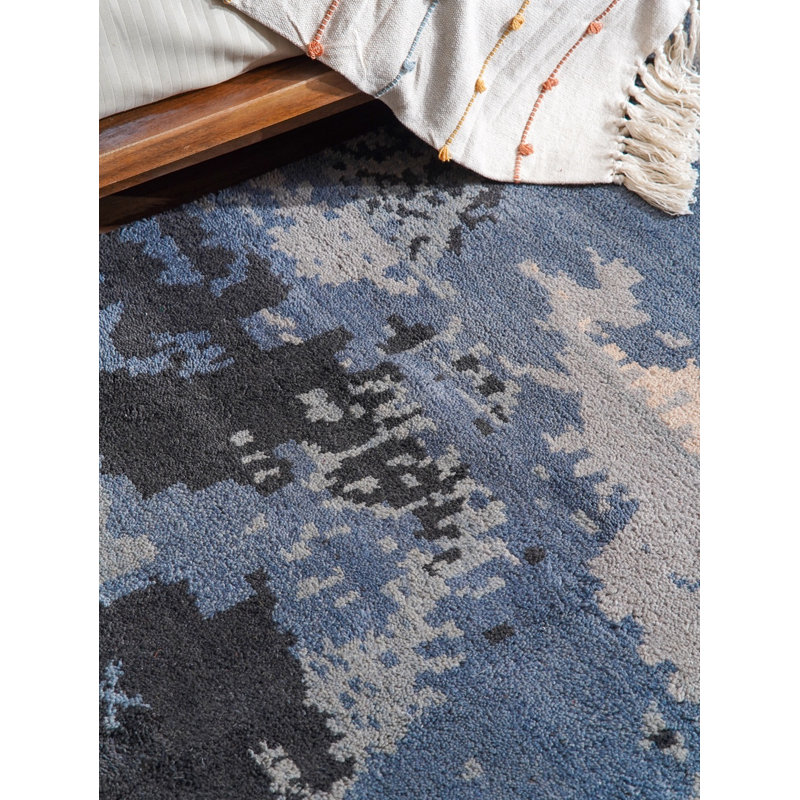 Multicolor 8' x 10' Wool Handmade Abstract Hand Knotted Rectangle Indoor Area Rug, Rectangle 8' x 10'