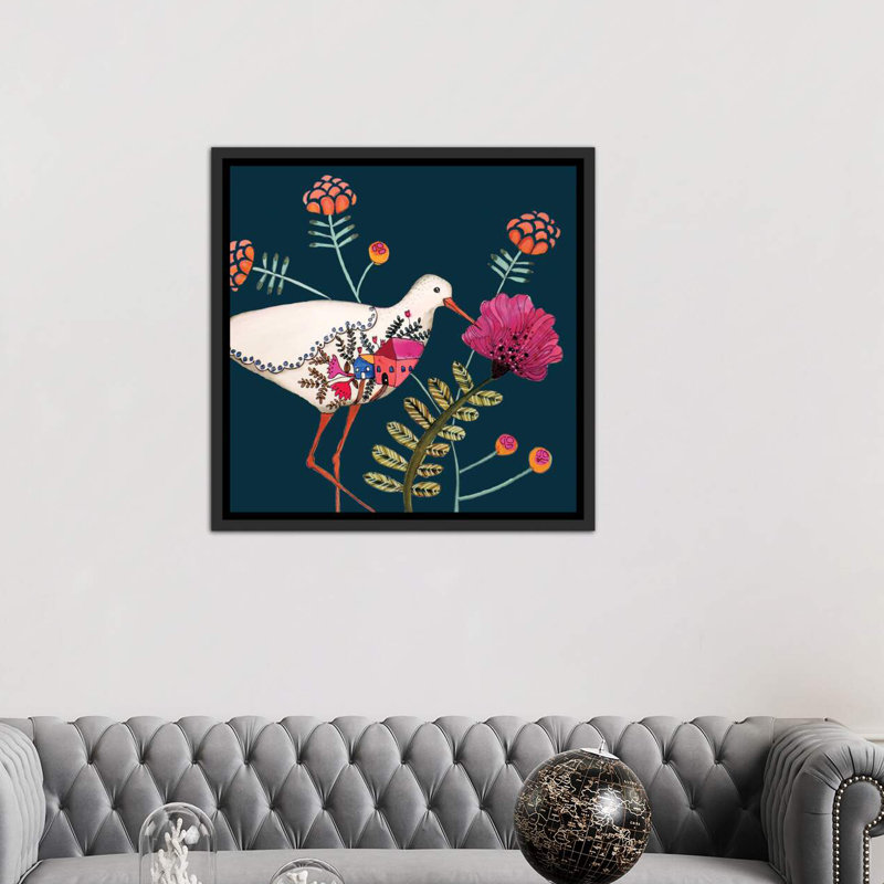 «Les Souvenirs» par Sylvie Demers, reproduction d'art encadrée, Toile avec cadre noir, H 26 po x l 26 po x P 1,5 po