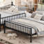 Lit superposé en métal avec barrières de sécurité courbées, 2 lits Queen superposés, noir-1499896457-1499896459