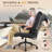 Mid Century Office Chair, Ergonomic Modern Breathable Home Desk Chair With Lumbar Support, Adjustable Height Swivel Computer Chair For Home Office, Brown-1555097984