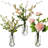 Mixed Artificial Florals in Glass Vases