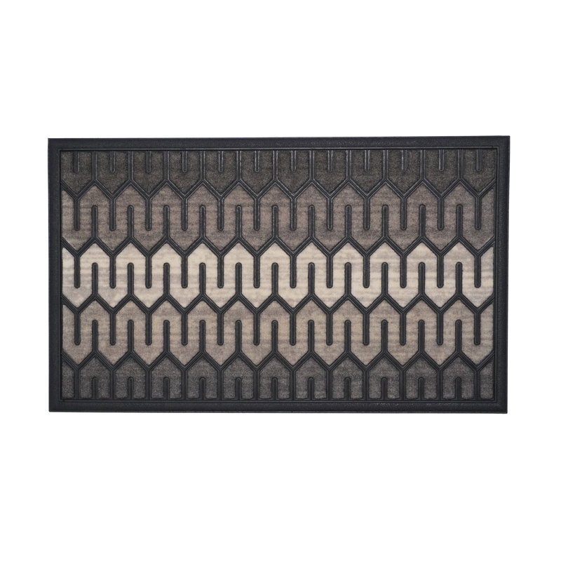 Neutral Geometric Polypropylene Outdoor Doormat 18" x 30"