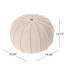 Pouf rond en coton tricoté beige, modèle et repose-pieds, capacité de poids de 200 lb, élément décoratif, nettoyage des taches, bourre de perles, 20 po de largeur, l, teinte de 13 po, capacité, accent, profondeur de 19,79 po x largeur-131262899