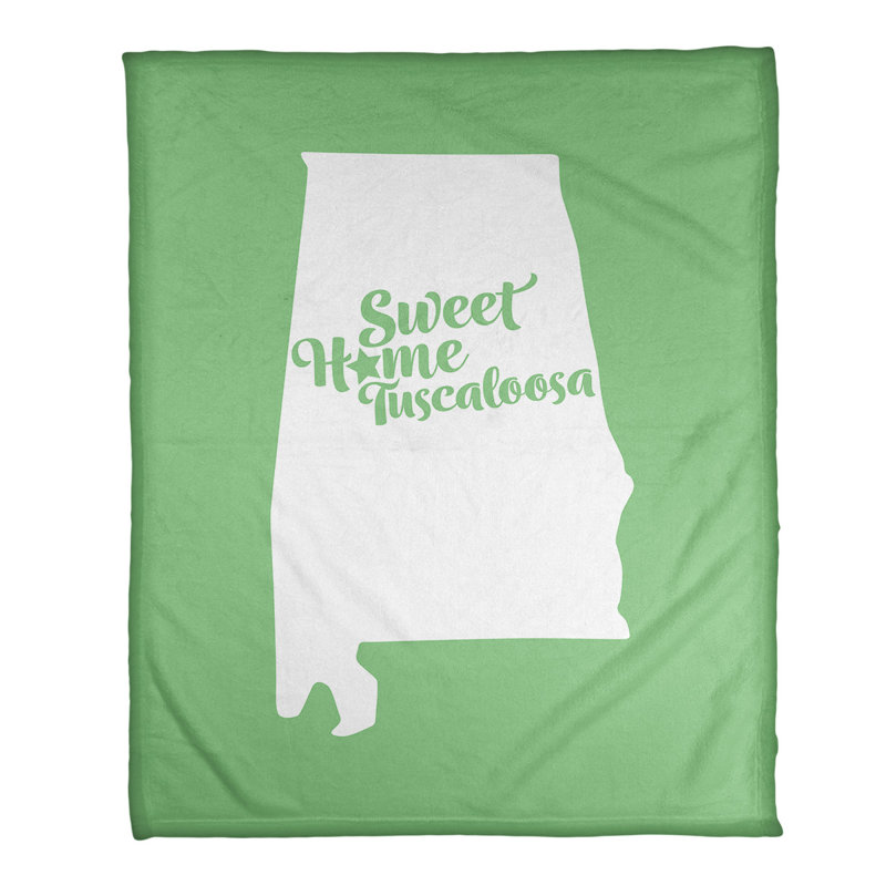 Jeté polaire tuscaloosa alabama, l 52,5 po x L 62,5 po, Vert