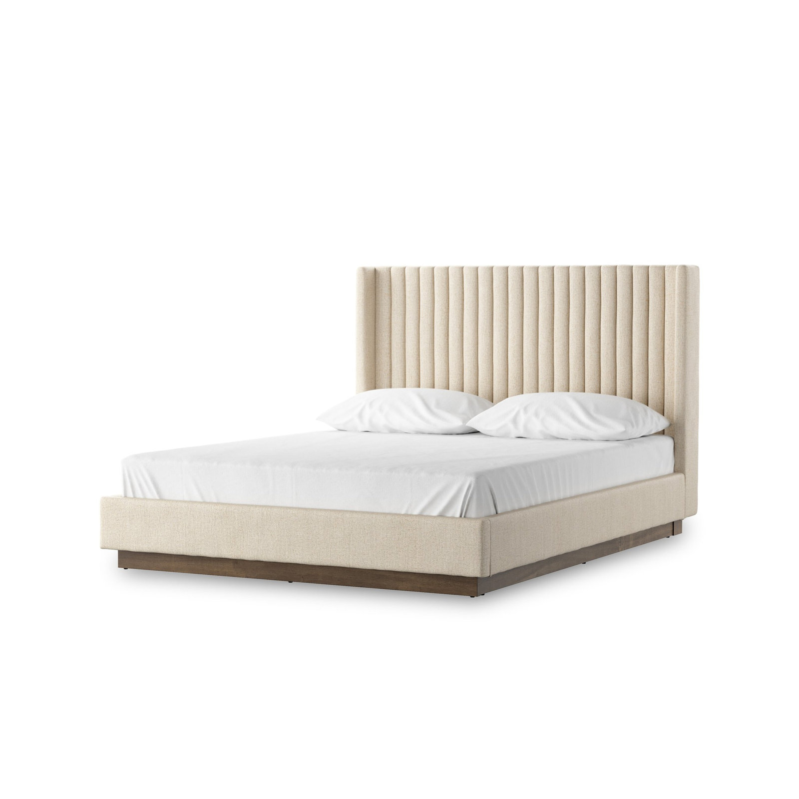 Lydia Wingback Bed, Queen, Thames Cream