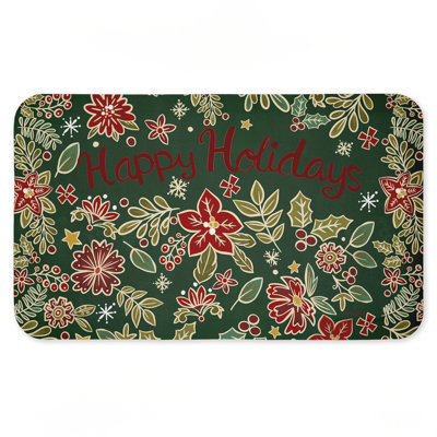 Tapis de sol Holiday Poinsettia, imprimé par Jenny Faw