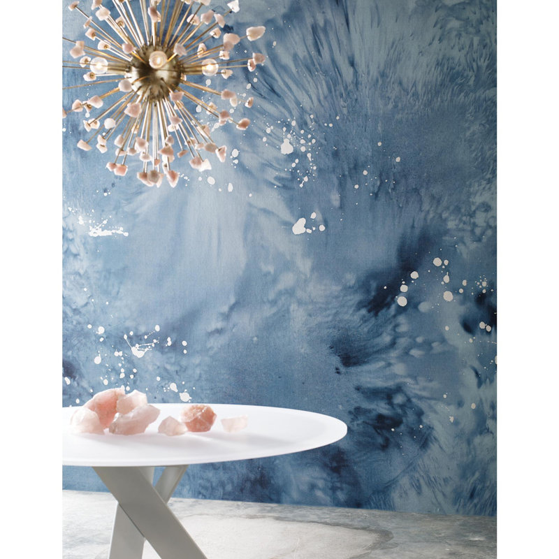 Panneau mural Aviva Stanoff Dreamchaser L 9 pi x l 144 po, Indigo / argent