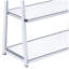 Bibliothèque blanche et chrome avec 6 tablettes