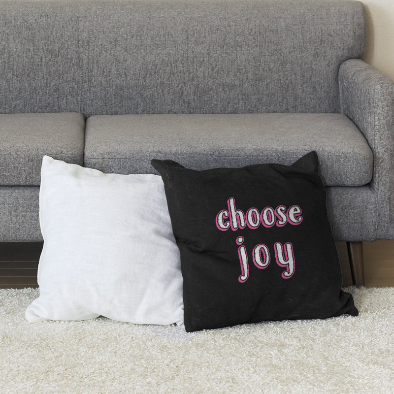 Coussin de sol choose Joy, H 36 po x l 36 po, Rose
