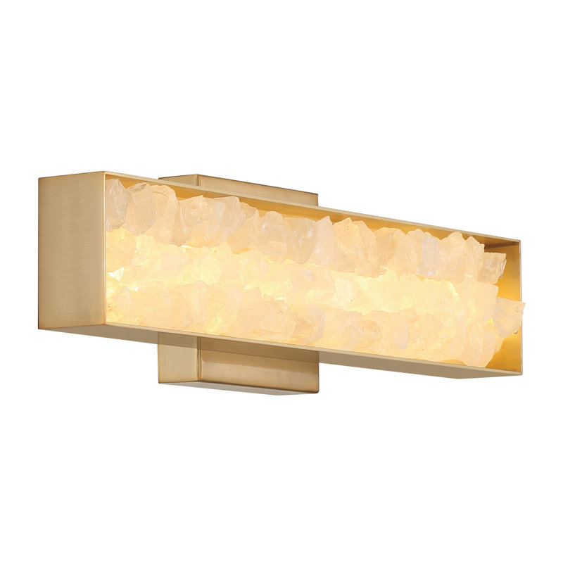 Applique murale Everly Quinn Lennards à DEL en laiton céleste, H 4,75 po x l 16,25 po x P 3,13 po, 455 lumens, 14 W