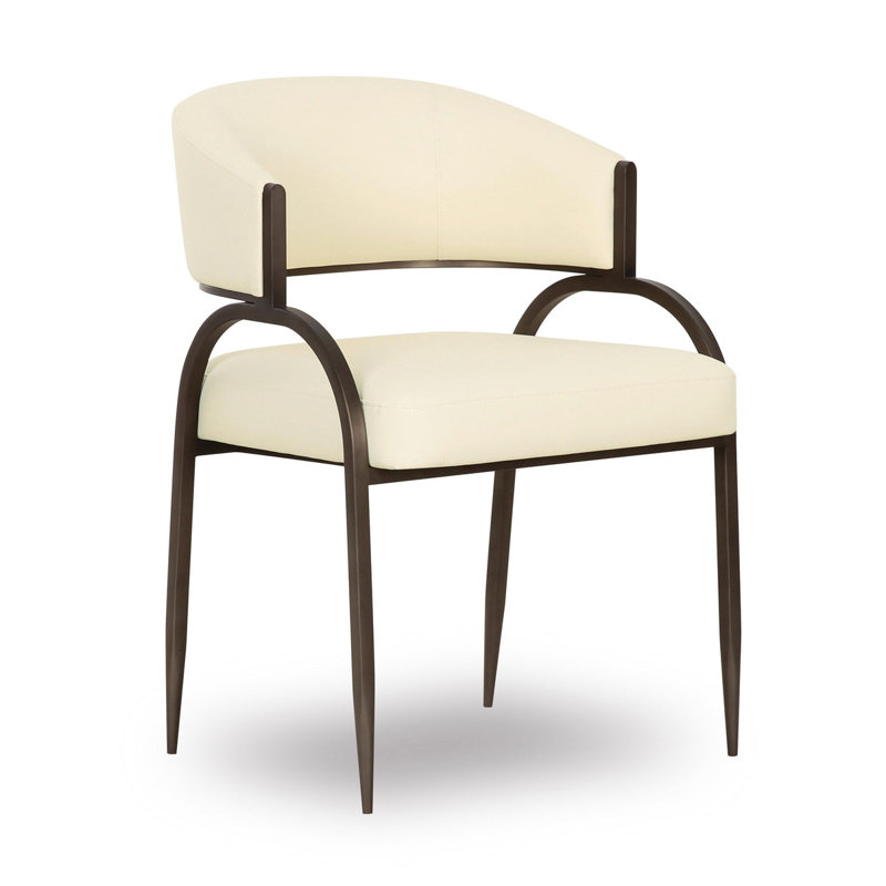 Chaise en cuir crème Sophia Performance, Crème, crème
