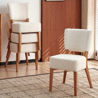 Ensemble de 4 chaises de salle à manger empilables empilables avec structure en métal couleur chêne