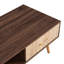 Table basse rectangulaire avec pieds en bois massif, tiroir coulissant pour le rangement, table moderne pour le salon, couleur noyer-861914966